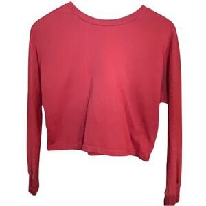 Zesica Cropped Long Sleeve Knit‎ Sweatshirt Pink Women’s Size Medium